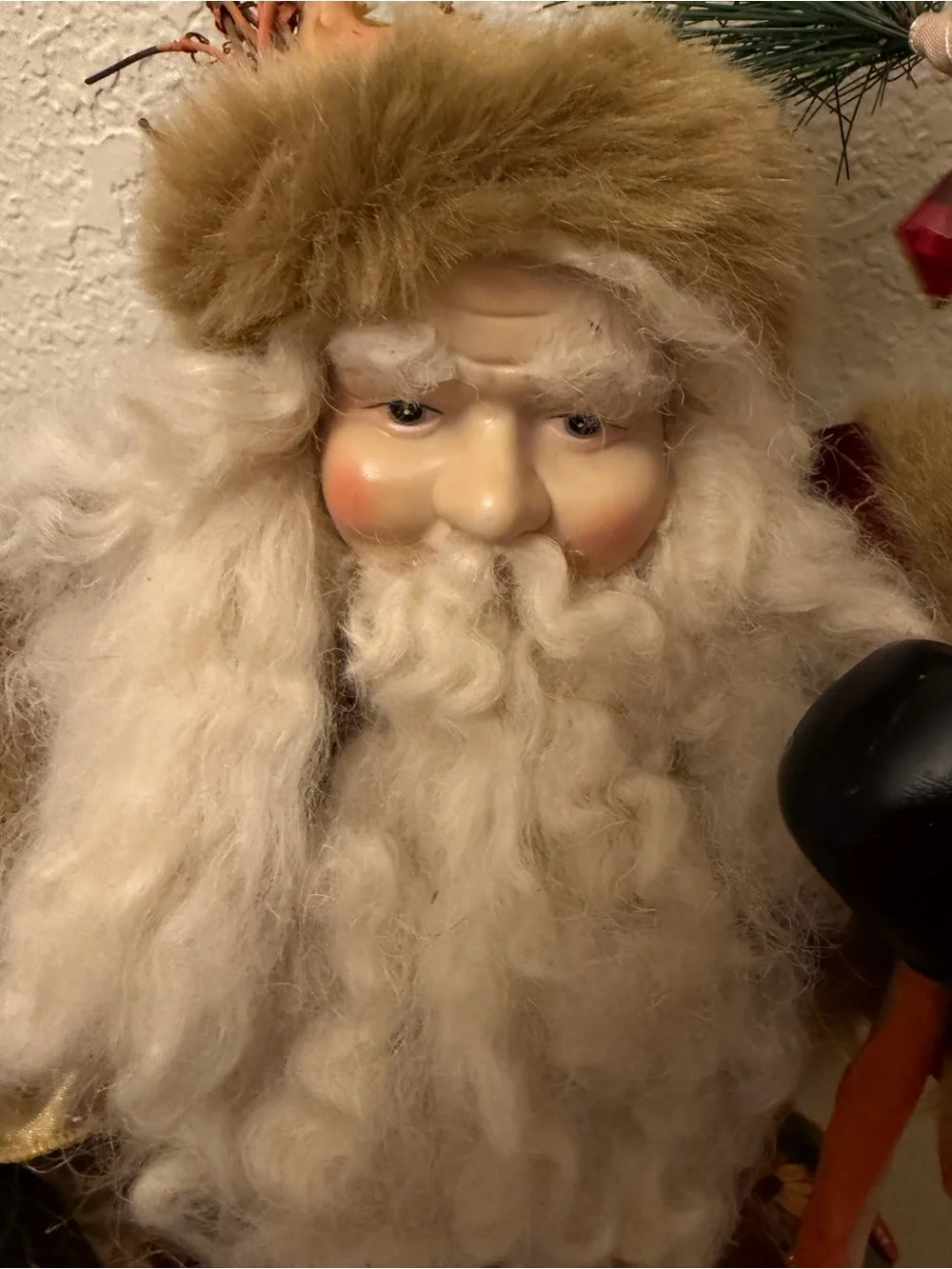 Vintage 1990s Neiman Marcus 24 Inch Santa Figure Chicken Basket Eggs Christmas